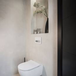badkamer wand en vloer in grijs beton ciré